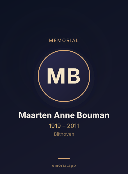 Memorial portrait of Maarten Anne Bouman