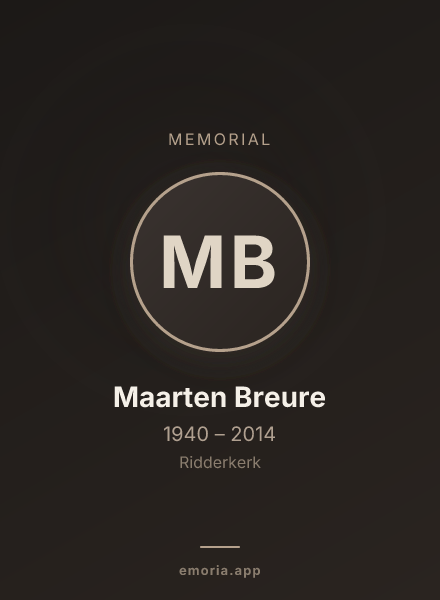 Memorial portrait of Maarten Breure