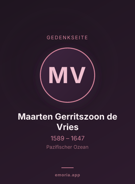 Gedenkportrait von Maarten Gerritszoon de Vries