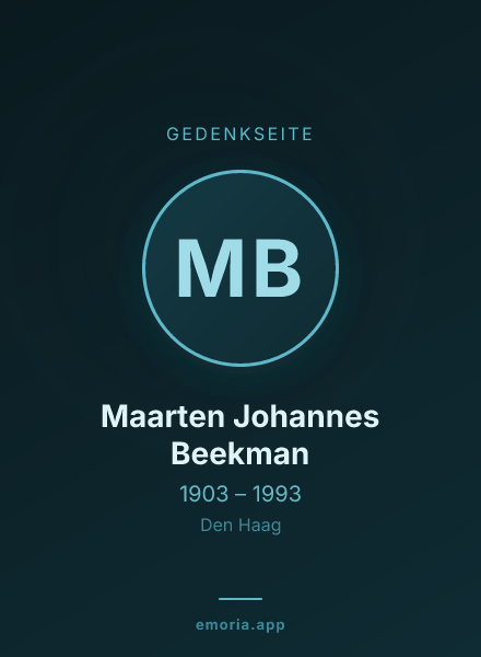 Gedenkportrait von Maarten Johannes Beekman