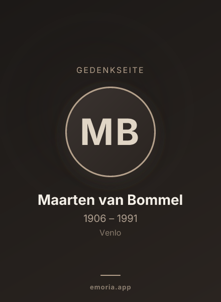 Gedenkportrait von Maarten van Bommel