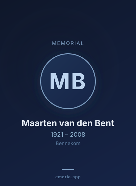 Memorial portrait of Maarten van den Bent