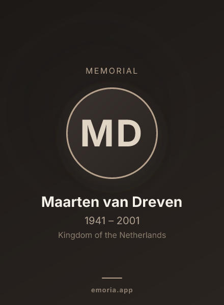 Memorial portrait of Maarten van Dreven