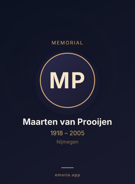 Memorial portrait of Maarten van Prooijen