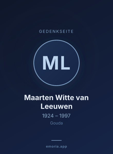 Gedenkportrait von Maarten Witte van Leeuwen