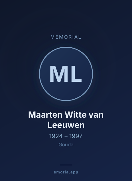 Memorial portrait of Maarten Witte van Leeuwen