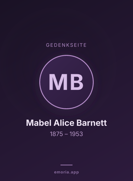 Gedenkportrait von Mabel Alice Barnett