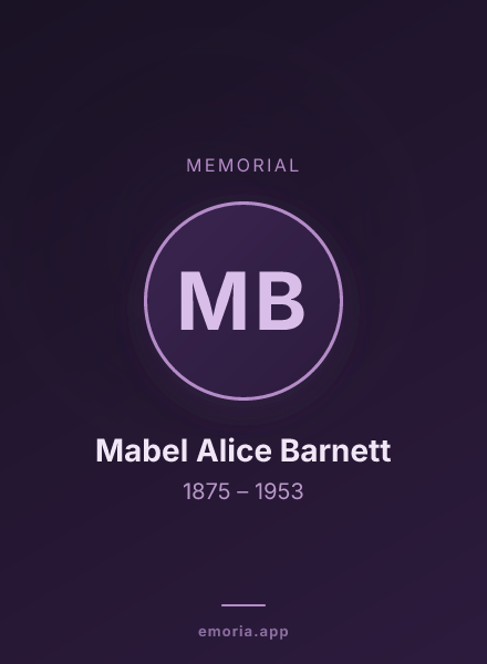 Memorial portrait of Mabel Alice Barnett