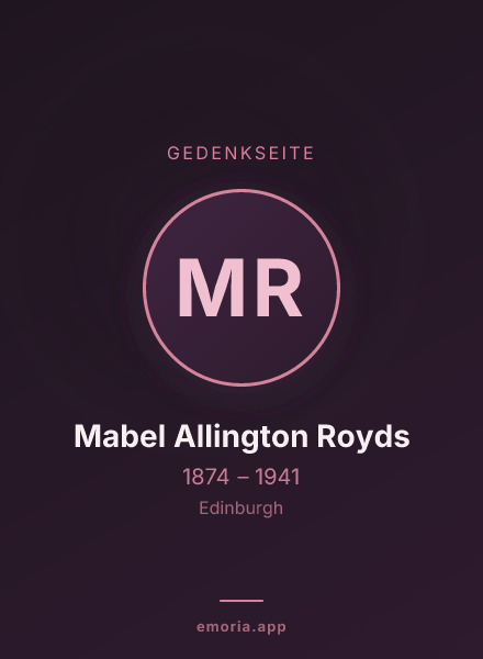 Gedenkportrait von Mabel Allington Royds
