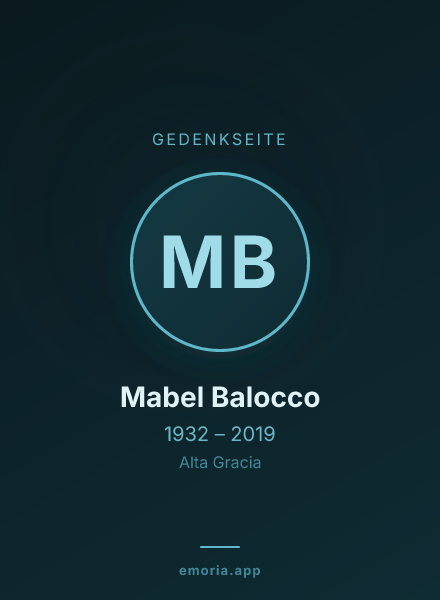 Gedenkportrait von Mabel Balocco
