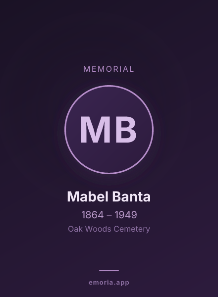 Memorial portrait of Mabel Banta