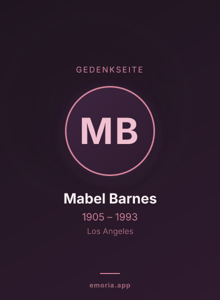 Gedenkportrait von Mabel Barnes