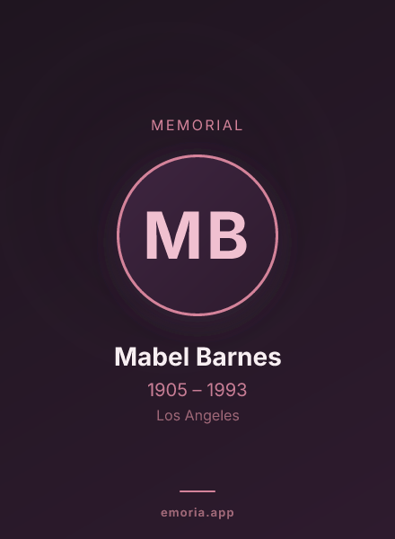 Memorial portrait of Mabel Barnes