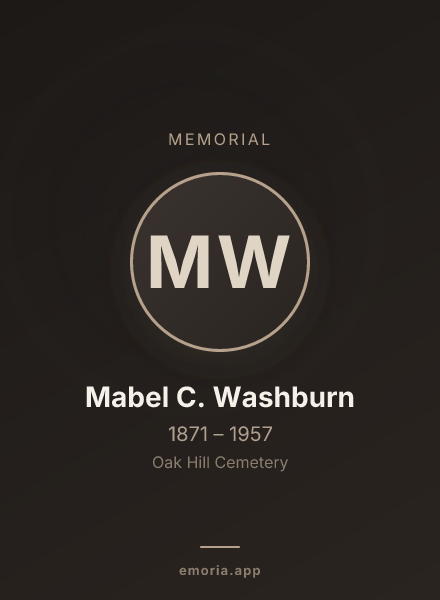 Memorial portrait of Mabel C. Washburn