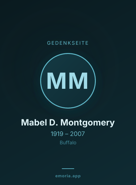Gedenkportrait von Mabel D. Montgomery