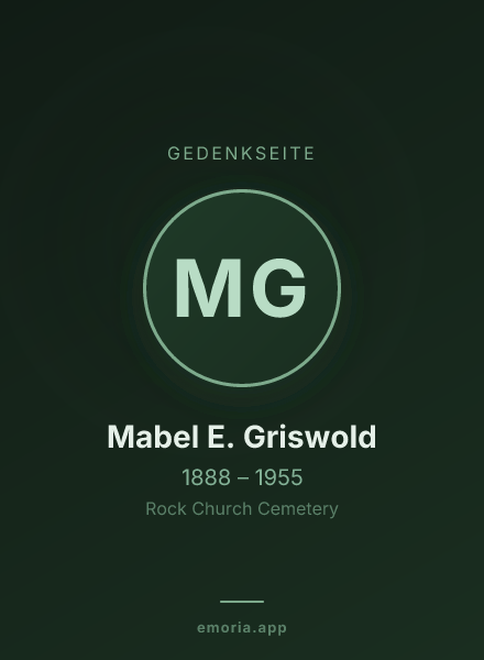 Gedenkportrait von Mabel E. Griswold