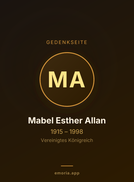 Gedenkportrait von Mabel Esther Allan