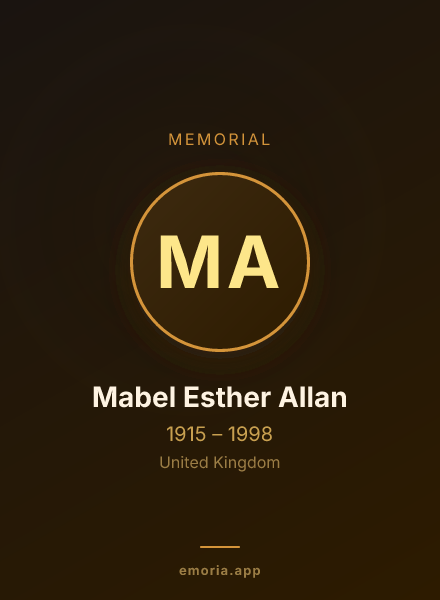 Memorial portrait of Mabel Esther Allan