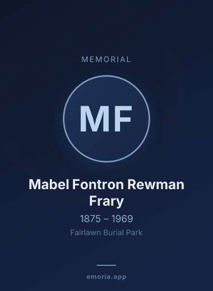 Memorial portrait of Mabel Fontron Rewman Frary