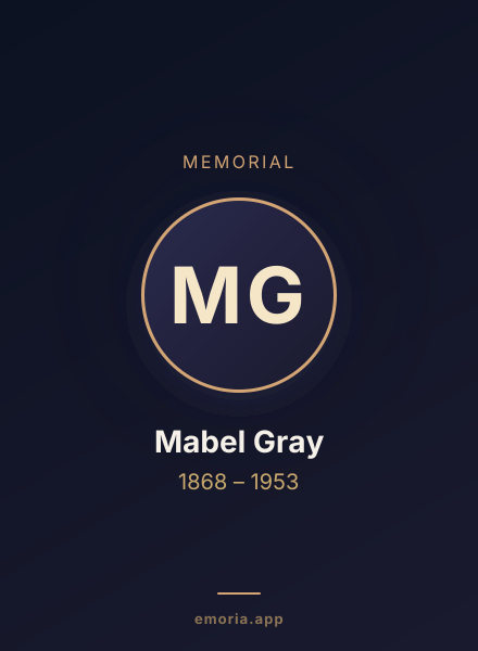 Memorial portrait of Mabel Gray