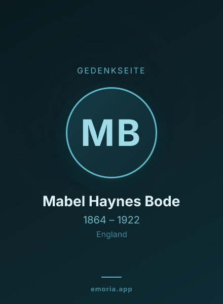 Gedenkportrait von Mabel Haynes Bode