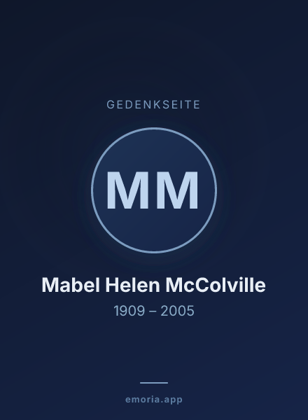 Gedenkportrait von Mabel Helen McColville
