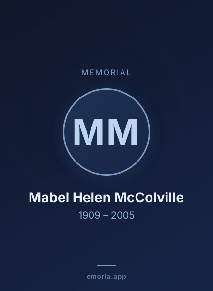 Memorial portrait of Mabel Helen McColville
