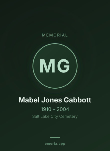 Memorial portrait of Mabel Jones Gabbott
