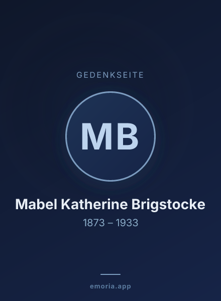 Gedenkportrait von Mabel Katherine Brigstocke