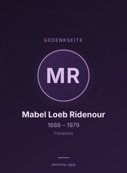Gedenkportrait von Mabel Loeb Ridenour