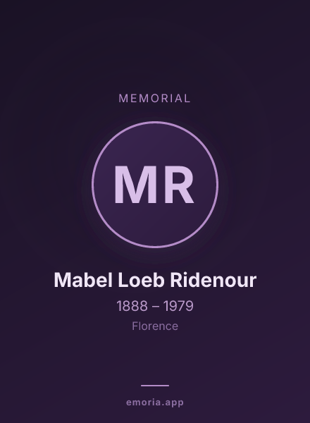 Memorial portrait of Mabel Loeb Ridenour
