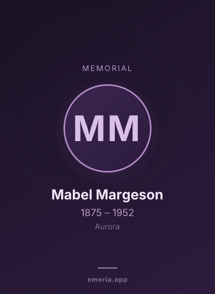 Memorial portrait of Mabel Margeson