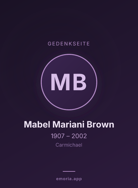 Gedenkportrait von Mabel Mariani Brown