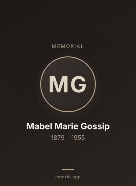 Memorial portrait of Mabel Marie Gossip