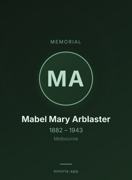 Memorial portrait of Mabel Mary Arblaster