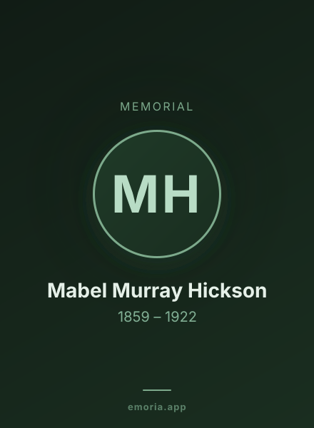 Memorial portrait of Mabel Murray Hickson