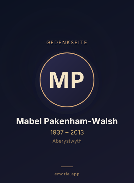 Gedenkportrait von Mabel Pakenham-Walsh
