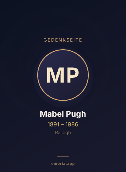 Gedenkportrait von Mabel Pugh