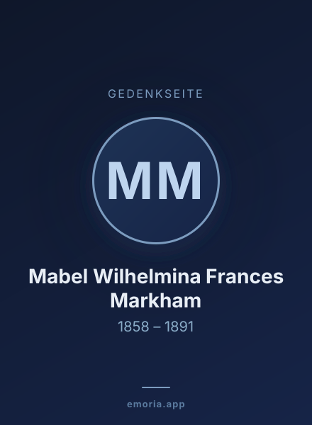 Gedenkportrait von Mabel Wilhelmina Frances Markham