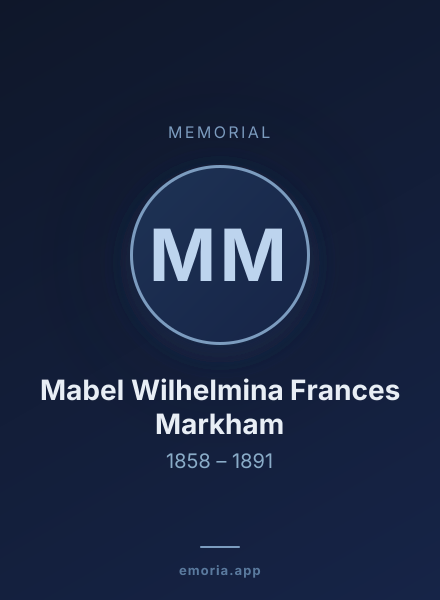 Memorial portrait of Mabel Wilhelmina Frances Markham