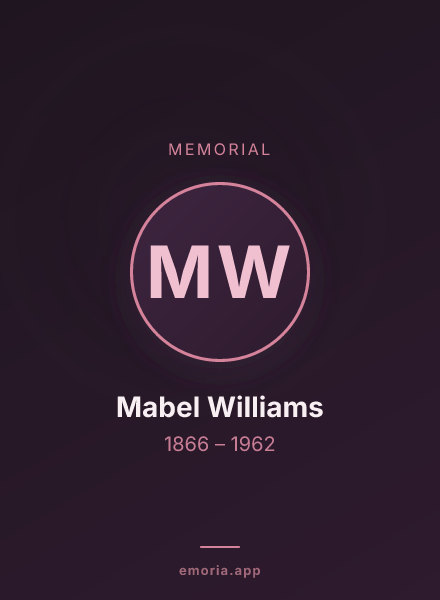 Memorial portrait of Mabel Williams