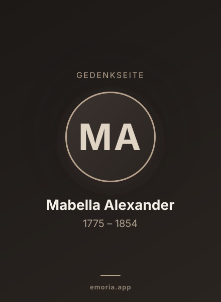 Gedenkportrait von Mabella Alexander