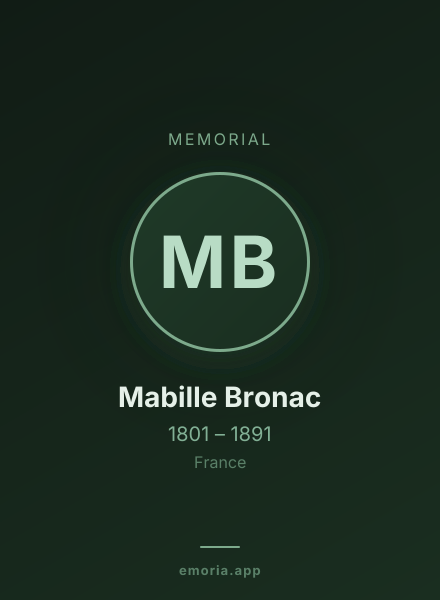 Memorial portrait of Mabille Bronac