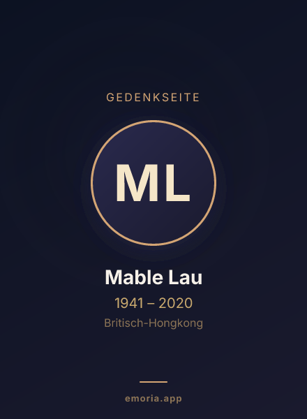 Gedenkportrait von Mable Lau