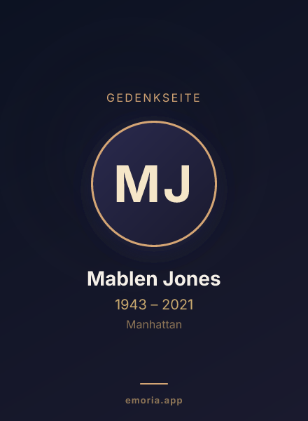 Gedenkportrait von Mablen Jones