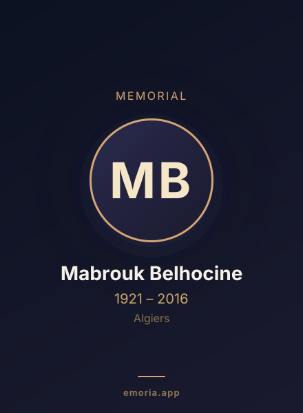 Memorial portrait of Mabrouk Belhocine