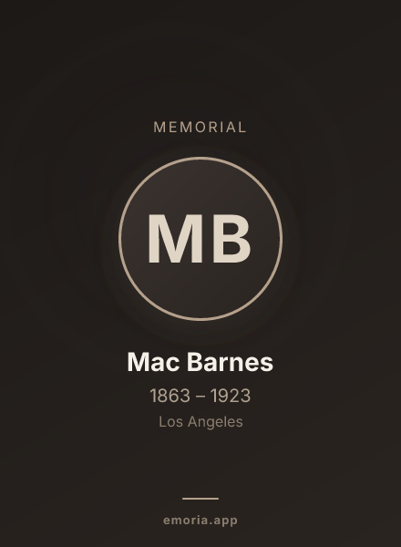 Memorial portrait of Mac Barnes