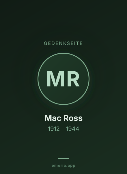 Gedenkportrait von Mac Ross