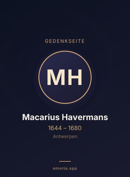 Gedenkportrait von Macarius Havermans