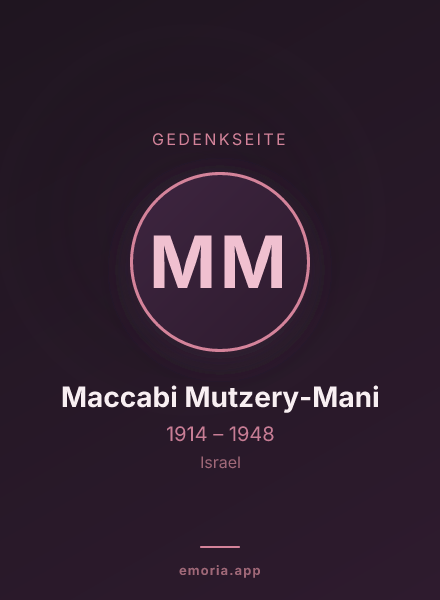 Gedenkportrait von Maccabi Mutzery-Mani